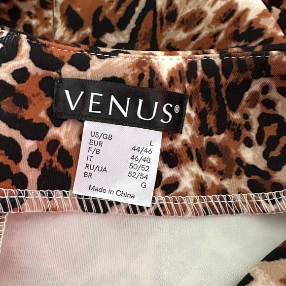 Womens Top Size Large Animal Print Cheetah Flare Sleeve Retro Vibes Indie Boho - Picture 7 of 8